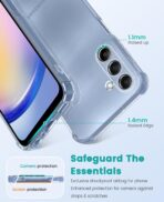 ⁦جراب حماية غوريلا شفاف زوايا مقاومة للسقوط لموبايل سامسونج جالاكسي A25⁩ - الصورة ⁦4⁩