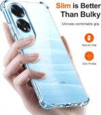 ⁦جراب حماية غوريلا شفاف ناعم من البولي يوريثين الحراري والسيليكون ممتص للصدمات بزاوية معززة وحماية كاملة للكاميرا لموبايل Oppo A60 .⁩ - الصورة ⁦6⁩