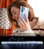 ⁦جراب غوريلا شفاف مضاد للاصفرار لموبايل سامسونج جالاكسي S22 الترا 5G مع زوايا معززة ضد الصدمات⁩ - الصورة ⁦2⁩