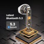 ⁦سماعات أذن لاسلكية UGREEN WS201 HiTune H5 True Wireless Earbuds بلوتوث 5.3، سماعة هاي تون H5 نصف داخل الأذن، 4 ميكروفونات بخاصية إلغاء الضوضاء، وقت تشغيل 26 ساعة مع شحن سريع، مشغل كبير 13.6 ملم، خفيفة الوزن ومقاومة للماء بتصنيف IPX5 لوضع اللعب .⁩ - الصورة ⁦5⁩