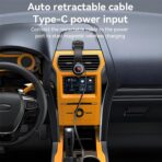 ⁦شاحن لاسلكي مغناطيسي قابل للسحب شحن سريع W15، قاعدة دوارة 360°، كوب شفط مرن، كابل 90 سم.⁩ - الصورة ⁦6⁩