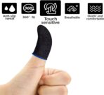 ⁦جوانتيات أصابع مزودة بمسامات للتهوية ومغناطيسية ومضادة للعرق وخفيفة الوزن مناسبة لشاشات التي تعمل باللمس ولالعاب الموبايل وبابجي⁩ - الصورة ⁦4⁩