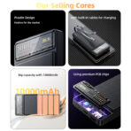 ⁦YP55 10000mAh PD20W+USB22.5W شحن سريع مؤشر حالة الطاقة الشفاف مع باور بنك الطاقة⁩ - الصورة ⁦4⁩