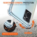 ⁦جراب حماية غوريلا شفاف ناعم من البولي يوريثين الحراري والسيليكون ممتص للصدمات بزاوية معززة وحماية كاملة للكاميرا لموبايل Oppo A76 .⁩ - الصورة ⁦9⁩