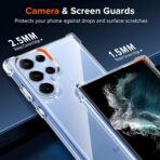 ⁦جراب غوريلا شفاف مضاد للاصفرار لموبايل سامسونج جالاكسي S22 الترا 5G مع زوايا معززة ضد الصدمات⁩ - الصورة ⁦5⁩