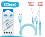 ⁦كابل صودا Sca440 2 في 1 من النوع c ومايكرو.⁩ - الصورة ⁦2⁩