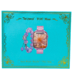 ساعة Telzeal TC07 Mini الذكية الفاخرة الصغيرة - شاشة لمس كاملة قابلة للتخصيص، سوار بنفسجي أنيق من الخرز، و7 خيارات أحزمة أنيقة .