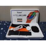 ساعة ذكية Telzeal فائقة الوضوح AMOLED مقاس 2.02 بوصة بدقة 485 × 520 بكسل، لون أسود، شاشة AMOLED .