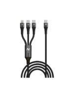 كابل شحن سريع 3in1 من USB-C الي USB-C مزدوج و لايتنينج طوله 3 متر.