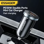 ⁦ESSAGER ES-CC12 السلسلة 30W نوع C منفذ شحن السيارة USB A⁩ - الصورة ⁦2⁩