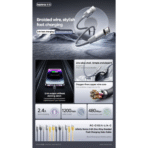 ⁦كابل USB/Lightning RC-C102 من REMAX Infinity Series 2.4A مضفر من سبائك الزنك للشحن السريع - 1.2 متر - أزرق⁩ - الصورة ⁦2⁩