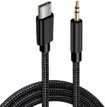 كابل USB C الى AUX، كيبل USB C الى مقبس ذكر 3.5 ملم، مصنوع من النايلون المضفر متوافق مع جوالات سامسونج، محول كيبل USB C الى AUX 3.5 ملم للسيارة، نوت 10، جوجل بيكسل