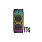 زيرو zr-1020s مكبر صوت محمول 2 ميكروفون وريموت كنترول مزود بإضاءة .