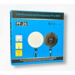 مصباح حلقي PF-26، بقوة 60 واط، إضاءة فيديو LED عالية السطوع، إضاءة دائرية تغطي كامل الشاشة للتصوير الفوتوغرافي والبث المباشر على الشاشات الكبيرة .