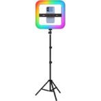 ⁦NeePho رينج لايت بإضاءة RGB احترافية بـ3 ألوان - دوران 360°- إضاءة ناعمة لحماية العين- مثالية للبث المباشر والتصوير - نييفو MJ-28 .⁩ - الصورة ⁦2⁩