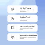 ⁦ليتو واقي شاشة Lito Privacy  بوضوح D+ زجاج مقوى لهاتف iPhone 15 .⁩ - الصورة ⁦4⁩