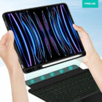 ⁦مجموعة غطاء ولوحة مفاتيح مغناطيسية من Piblue لجهاز  Apple iPad Air 11 (2024) باللون الأسود .⁩ - الصورة ⁦4⁩
