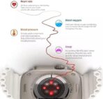 ⁦ساعة ذكية جديدة T900 الترا، شاشة HD 2.1 انش، ان اف سي، متتبع اللياقة البدنية، معدل ضربات القلب، مراقب الاكسجين، المكالمات، شحن لاسلكي | IOS واندرويد للرجال والنساء .⁩ - الصورة ⁦11⁩