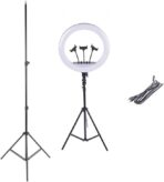 ⁦رينج لايت ليد موديل MF-22- إضاءة ناعمة ومتعددة الوضعيات وآمنة للعين - دوران 360 درجة - مثالي للبث المباشر وتصوير المدونين .⁩ - الصورة ⁦2⁩