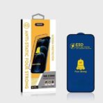 شاشة حماية زجاجية  4S ESD بحافة مضادة للضغط ومضاد للكهرباء الساكنة من الزجاج المقوى القوي ليس من السهل كسره، واقي شاشة ممتاز لـ (ايفون 16 برو ماكس)، شفاف .