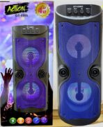 مكبر صوت  لا سلكي كبير للحفلات Speaker ACTION GT8906 مزود بإضاءة ملونة.