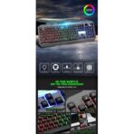 ⁦ZERO كيبورد زيرو ZR-2080 للأعمال والألعاب بإضاءة قوس قزح – تصميم معدني، مقاومة للسوائل، ومفاتيح صامتة.⁩ - الصورة ⁦7⁩