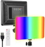 ⁦مصباح تصوير فوتوغرافي LED RGB طراز PM-48 مع حامل ثلاثي القوائم - سطوع قابل للتعديل وطيف ألوان كامل .⁩ - الصورة ⁦2⁩