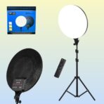 مصباح حلقي LED ممتاز PF-45 مع حامل قابل للتعديل لمقاطع فيديو يوتيوب والبث المباشر والتصوير الفوتوغرافي .