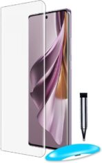 ⁦واقي شاشة  ESD Full Cover UV بتصميم زجاجي مقوى لهاتف  Samsung Galaxy S21 Ultra واقي شاشة متطور بدون حدود من الحافة إلى الحافة، منحني ثلاثي الأبعاد، مقاوم للأشعة فوق البنفسجية، ومجموعة تركيب سهلة .⁩ - الصورة ⁦7⁩