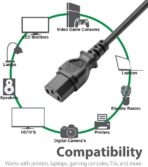 ⁦سلك كهرباء 1.8 متر عالي الجودة آمن في الإستخدام ، سلك 3 دبابيس و10 أمبير .⁩ - الصورة ⁦6⁩