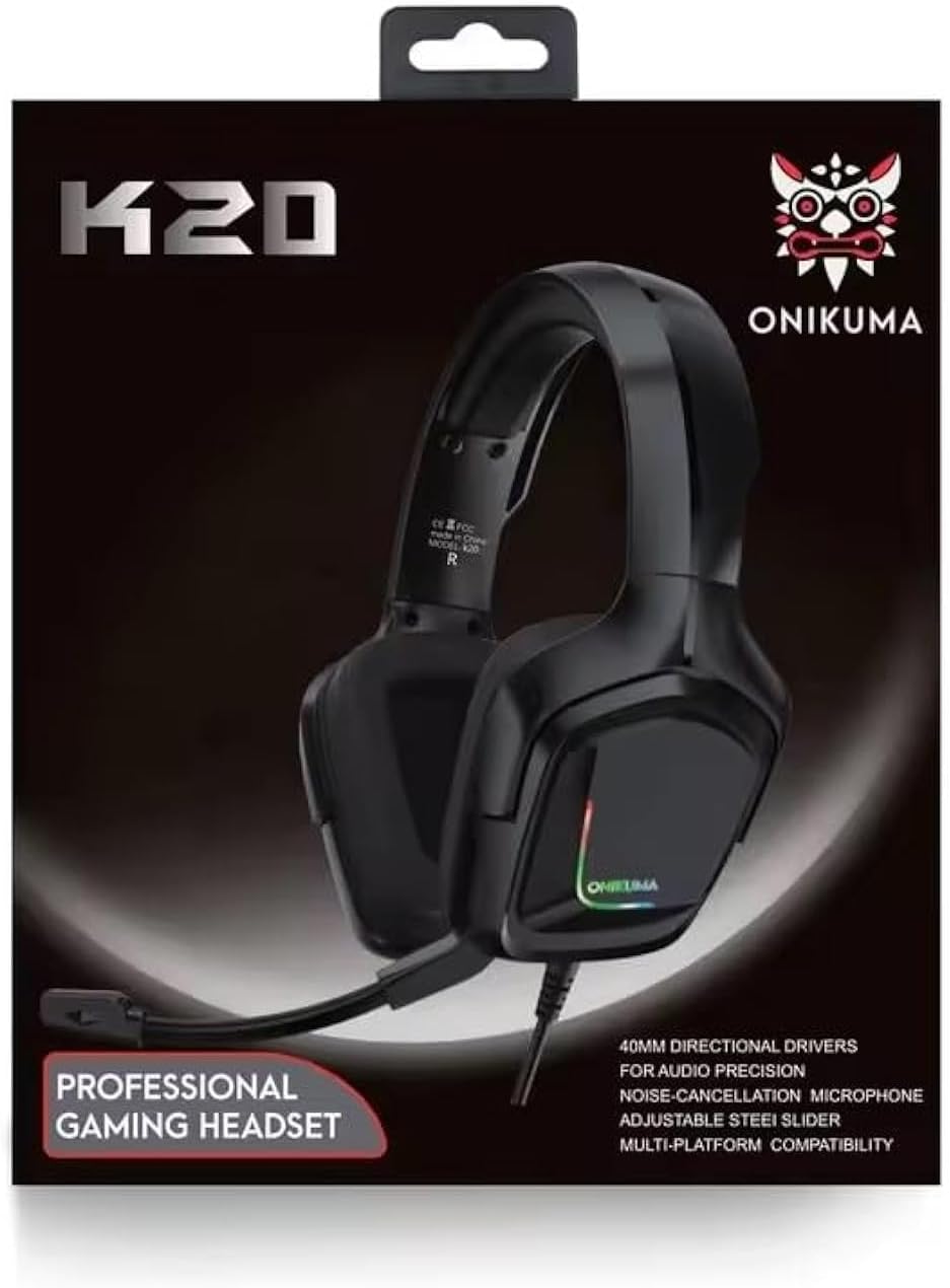 61HG-pRzUHL._AC_SL1500_ سماعات العاب ستيريو للرأس K20 سوكت USB مع اضاءة ليد وميكروفون عازل للضوضاء للموبايل/ الكمبيوتر/ بلاي ستيشن 4/ اكس بوكس ون وماك من اونيكوما، فوق الأذن . - الصورة 1