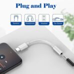 ⁦محول  سماعة راس USB C الى 3.5 ملم معتمد من أبل  لايفون 15/15 برو/برو ماكس/بلس كابل دونجل نوع Aux لاجهزة ايباد وجالكسي S23/S23/S22/S21Ultra ماك بوك نوت أبيض .⁩ - الصورة ⁦3⁩