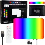 حلقة إضاءة بإضاءة ملونة ار جي بي للتصوير الفوتوغرافي لموبايل آيفون وأندرويد وأجهزة التابلت واللاب توب لتطبيقات تيك توك وتصوير الفيديو والمدونات المصورة ووضع المكياج والسيلفي، PM-26 .