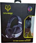⁦سماعة رأس للالعاب GM-540 - آر جي بي - مقبس واحد وطاقة UBS من جيجاماكس- تصميم مريح مصنوع من الجلد والمعدن .⁩ - الصورة ⁦6⁩