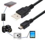 ⁦كيبل ميني USB V3 بخمسة دبابيس من هاي لايت متوافق مع بلاي ستيشن 3، كيبل تسجيل الدخول، كاميرا دي اس ال ار، هارد ديسك خارجي، قارئات البطاقات، يو اس بي .⁩ - الصورة ⁦2⁩