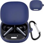 ⁦جراب سماعة لاسلكية متوافق مع سماعة انكر ساوند كور ليبرتي 4 برو، جراب حماية من السيليكون الناعم المقاوم للصدمات مع حلقة تثبيت مع إضاءة ليد أمامية⁩ - الصورة ⁦3⁩