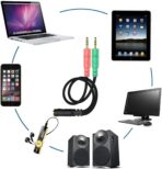 ⁦كابل مقسم لسماعة الراس للكمبيوتر 3.5 ملم محول سماعات راس انثى مع سماعة رأس ميكروفون يتحول الى 2 ذكر مزدوج في وقت واحد على شكل حرف Y .⁩ - الصورة ⁦6⁩