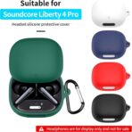 ⁦جراب سماعة لاسلكية متوافق مع سماعة انكر ساوند كور ليبرتي 4 برو، جراب حماية من السيليكون الناعم المقاوم للصدمات مع حلقة تثبيت مع إضاءة ليد أمامية⁩ - الصورة ⁦4⁩