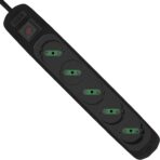 ⁦مشترك كهربائي من اي لوك، 5 منافذ مع مفتاح، بجهد 3500 وات، (لون أسود، 1.5 متر) .⁩ - الصورة ⁦2⁩