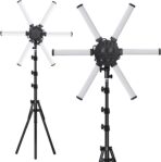 ⁦مصباح حلقي LED احترافي جديد للصور والفيديو من جيفت ماكس®، جهاز تحكم عن بعد بـ 6 اذرع على شكل نجمة،للتصوير الفوتوغرافي والفيديو لفناني المكياج وصالونات التجميل والصالون .⁩ - الصورة ⁦2⁩