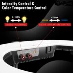 ⁦مصباح حلقي LED احترافي كبير K45 مقاس 46 سم (18 بوصة) مع وضعين للألوان وإضاءة قابلة للتعتيم، متوافق مع هواتف وكاميرات iPhone/Android .⁩ - الصورة ⁦4⁩