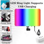 ⁦مصباح تصوير فوتوغرافي LED RGB طراز PM-48 مع حامل ثلاثي القوائم - سطوع قابل للتعديل وطيف ألوان كامل .⁩ - الصورة ⁦4⁩