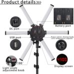 ⁦مصباح حلقي LED احترافي جديد للصور والفيديو من جيفت ماكس®، جهاز تحكم عن بعد بـ 6 اذرع على شكل نجمة،للتصوير الفوتوغرافي والفيديو لفناني المكياج وصالونات التجميل والصالون .⁩ - الصورة ⁦6⁩