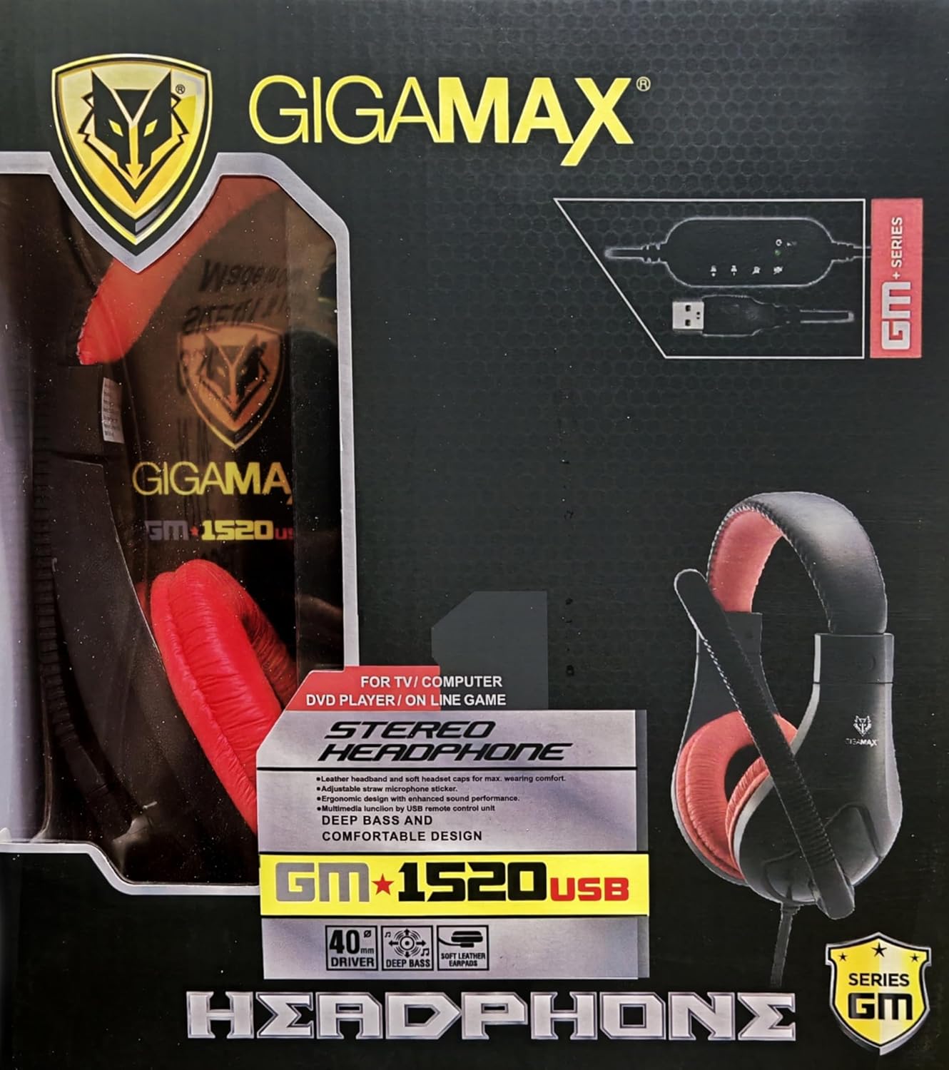 81ugtG+lN9L._AC_SL1500_ سماعة رأس GM-1520 USB مصنوعة من الجلد بتصميم مريح فوق الأذن من جيجاماكس، أسود وأحمر - الصورة 1