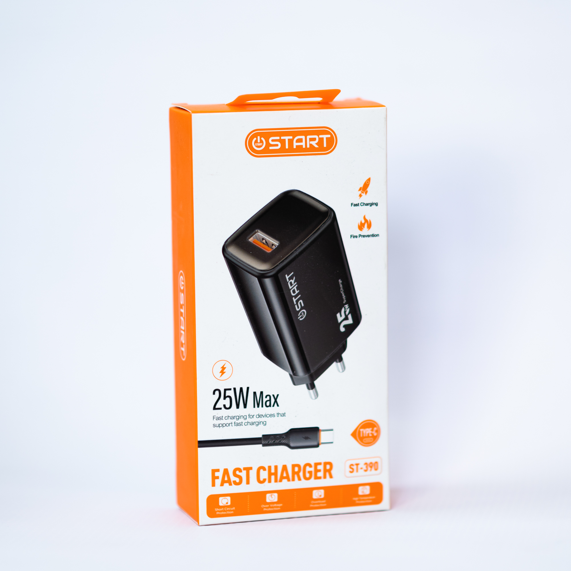 DSC_3053 رأس شاحن START ST-390 TC سريع بقدرة 25 واط بمنفذ Type-C، شحن ثابت وآمن بتصميم أنيق ومتين . - الصورة 1