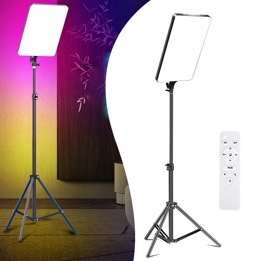 G13240 إضاءة LED احترافية للتصوير الفوتوغرافي PM-60 RGB , اضاءات مختلفه لتتناسب مع كل جلسات التصوير , مع حامل ستاند , وريموت تحكم عن بعد , لصنع محتوى مختلف على التيك توك - الفيسبوك - اليوتيوب . - الصورة 1