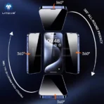 ⁦ليتو واقي شاشة Lito Privacy  بوضوح D+ زجاج مقوى لهاتف iPhone 13 Pro Max .⁩ - الصورة ⁦5⁩