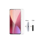 ⁦شاشة حماية UV من الزجاج المقوى عالي الجودة لاصقة بالكامل منحني ومقاوم للأشعة فوق البنفسجية وعالية الوضوح وسهلة التركيب لهاتف   Oppo Reno 12 pro .⁩ - الصورة ⁦2⁩