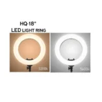 ⁦مصباح حلقي LED احترافي كبير K45 مقاس 46 سم (18 بوصة) مع وضعين للألوان وإضاءة قابلة للتعتيم، متوافق مع هواتف وكاميرات iPhone/Android .⁩ - الصورة ⁦7⁩