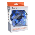 ⁦لوحة العاب مزدوجة تربو بوينت PT600D ازرق- رمادي، كمبيوتر محمول، USB .⁩ - الصورة ⁦4⁩